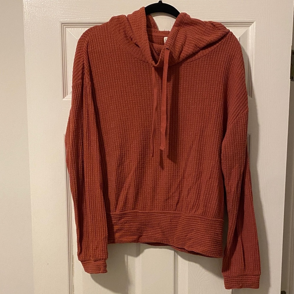 Z Supply Cowl Neck Sweater in Warm Rust